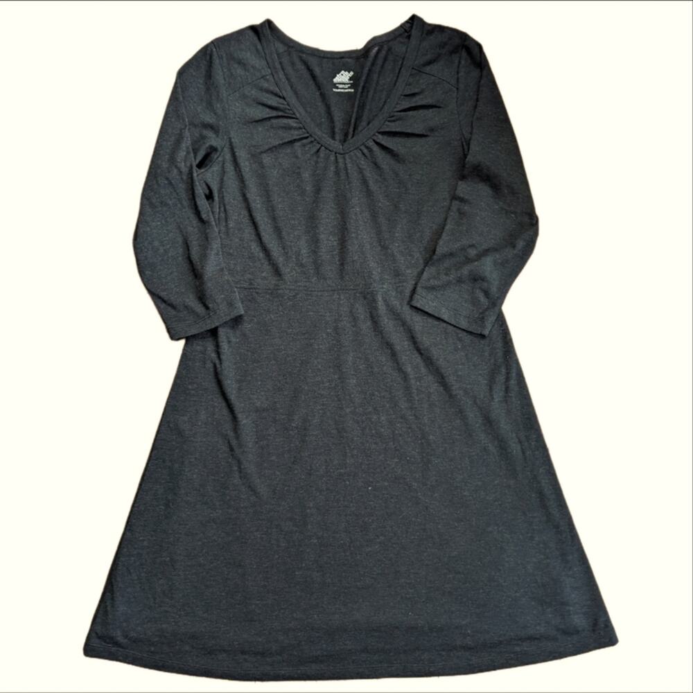 Eastern Mountain Sports Wool Blend 3/4 Sleeve Flowy Shift Comfy Outdoor Dress